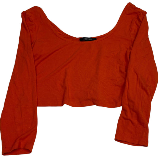 Top Long Sleeve Basic By Forever 21 In Orange, Size: M