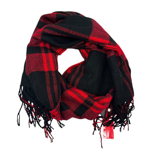 Scarf Winter By Clothes Mentor In Black & Red