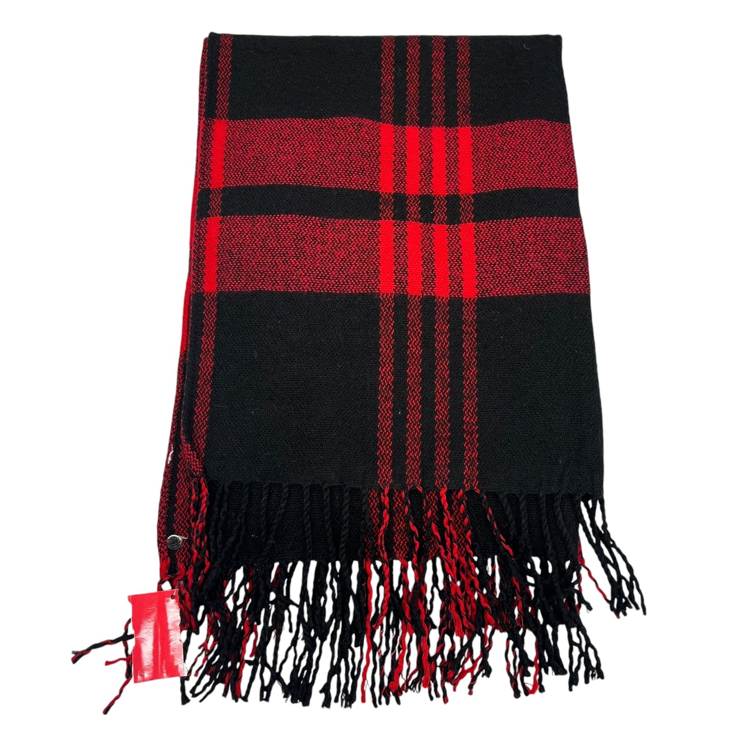 Scarf Winter By Clothes Mentor In Black & Red