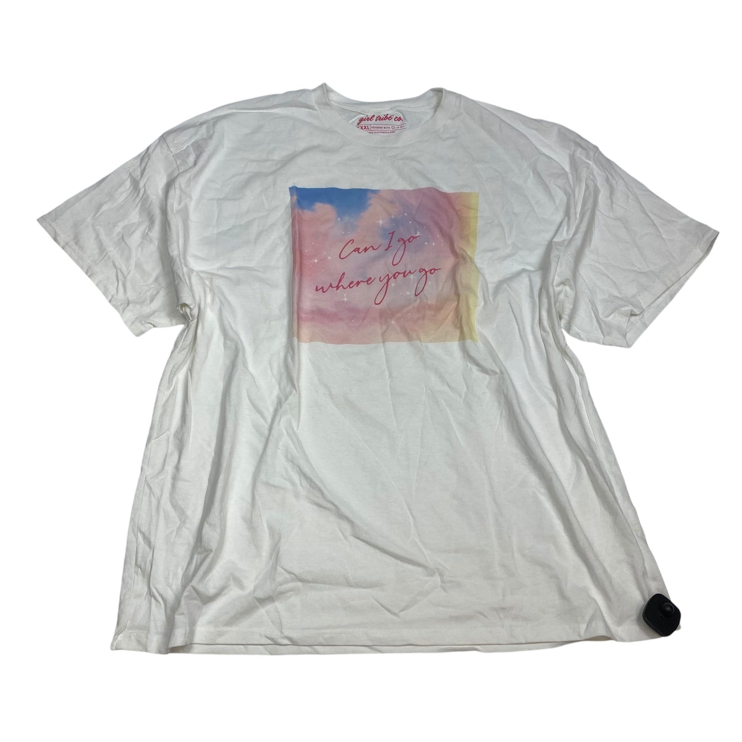 Top Short Sleeve By Girl Tribe Co In White, Size: 2x