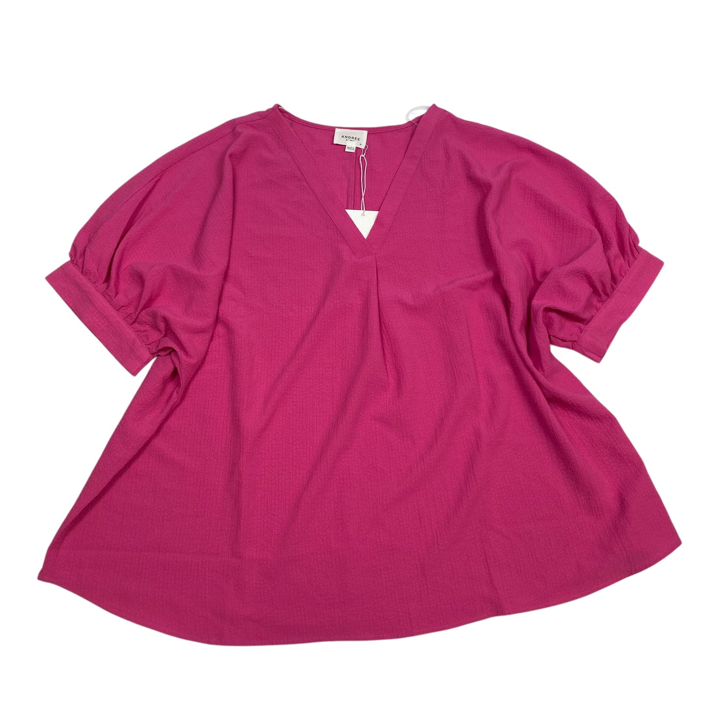 Top Short Sleeve By Andree By Unit In Pink, Size: 1x