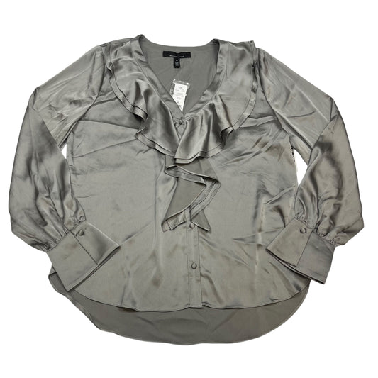 Top Long Sleeve By White House Black Market In Silver, Size: M