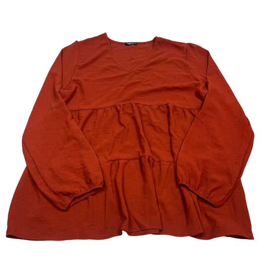 Top Long Sleeve By Heimish Usa In Orange, Size: 3x