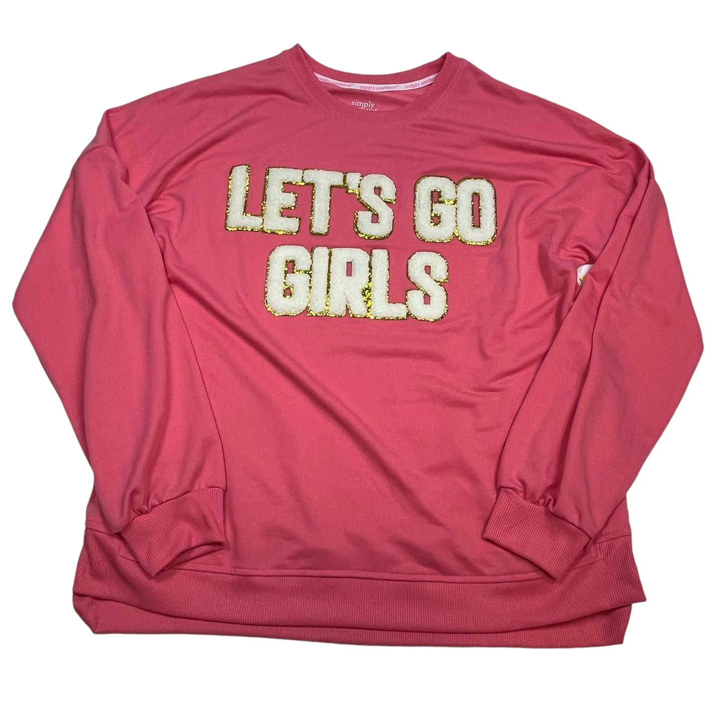 Top Long Sleeve By Simply Southern In Pink, Size: Xl