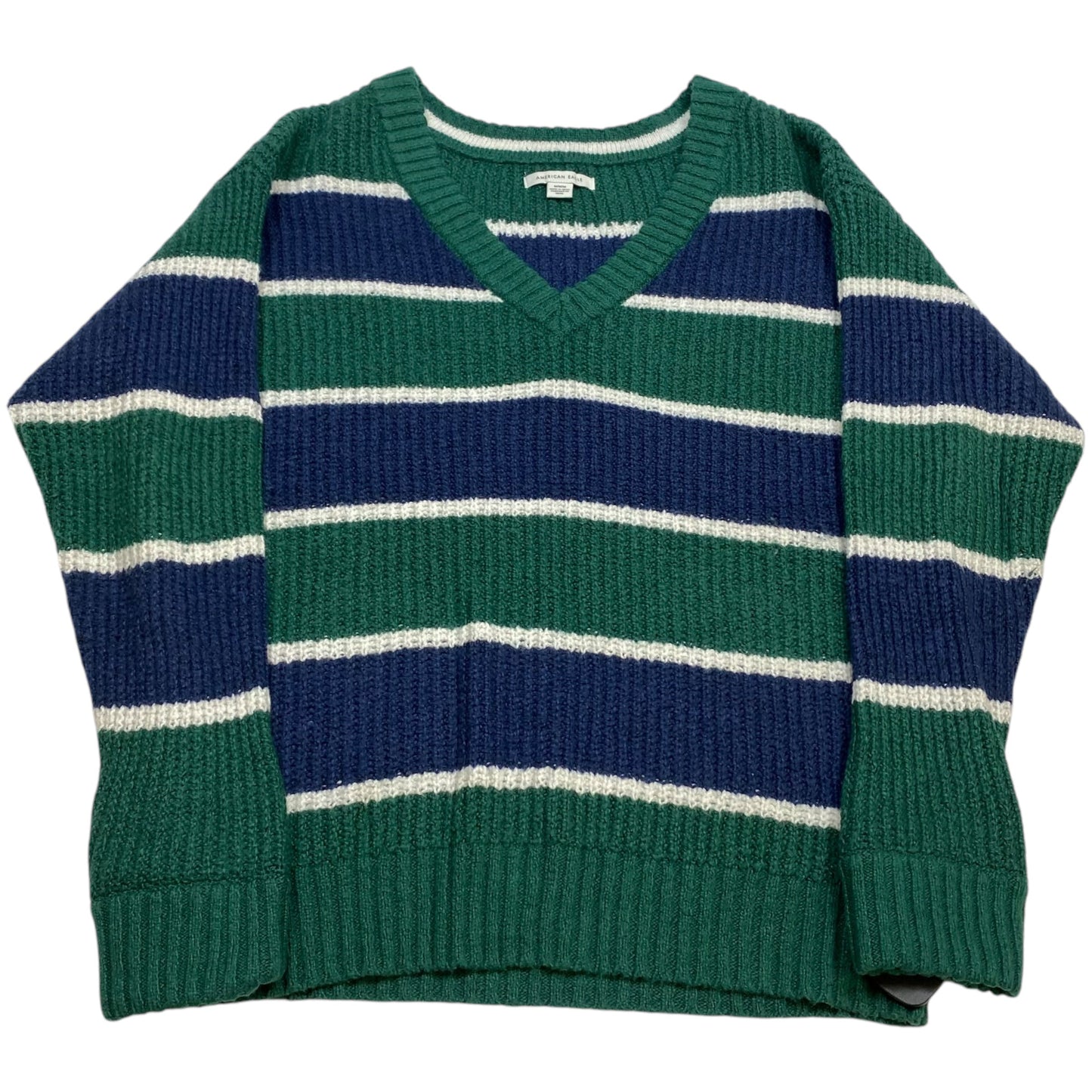 Sweater By American Eagle In Blue & Green, Size: M