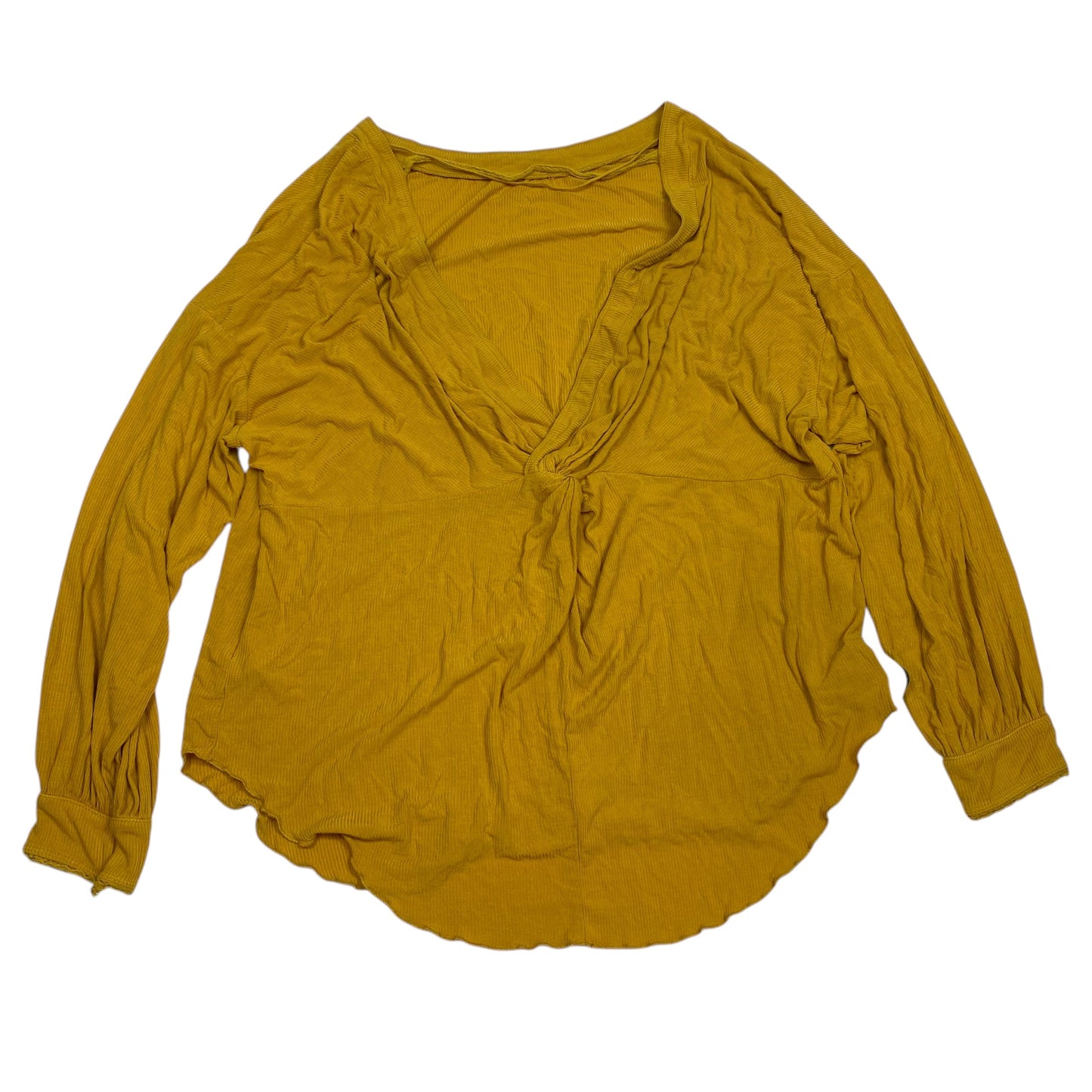 Top Long Sleeve By Free People In Yellow, Size: S