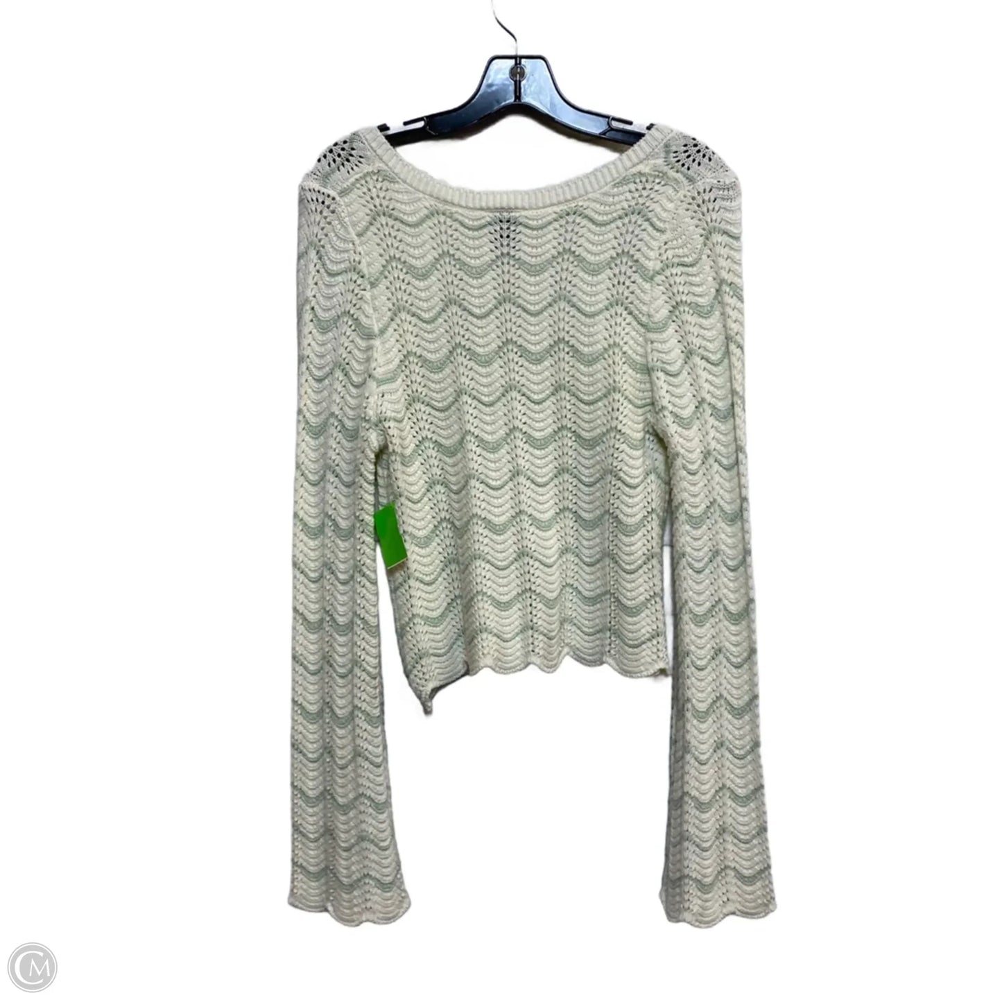 Sweater By Pink Rose In Cream & Green, Size: L