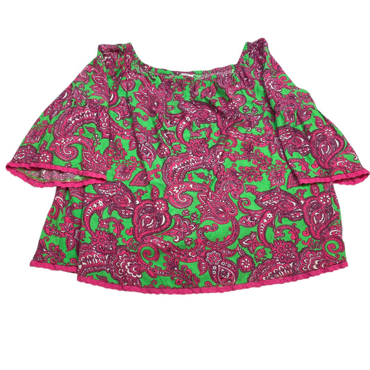 Top Long Sleeve By Crown And Ivy In Green & Pink, Size: Xxl