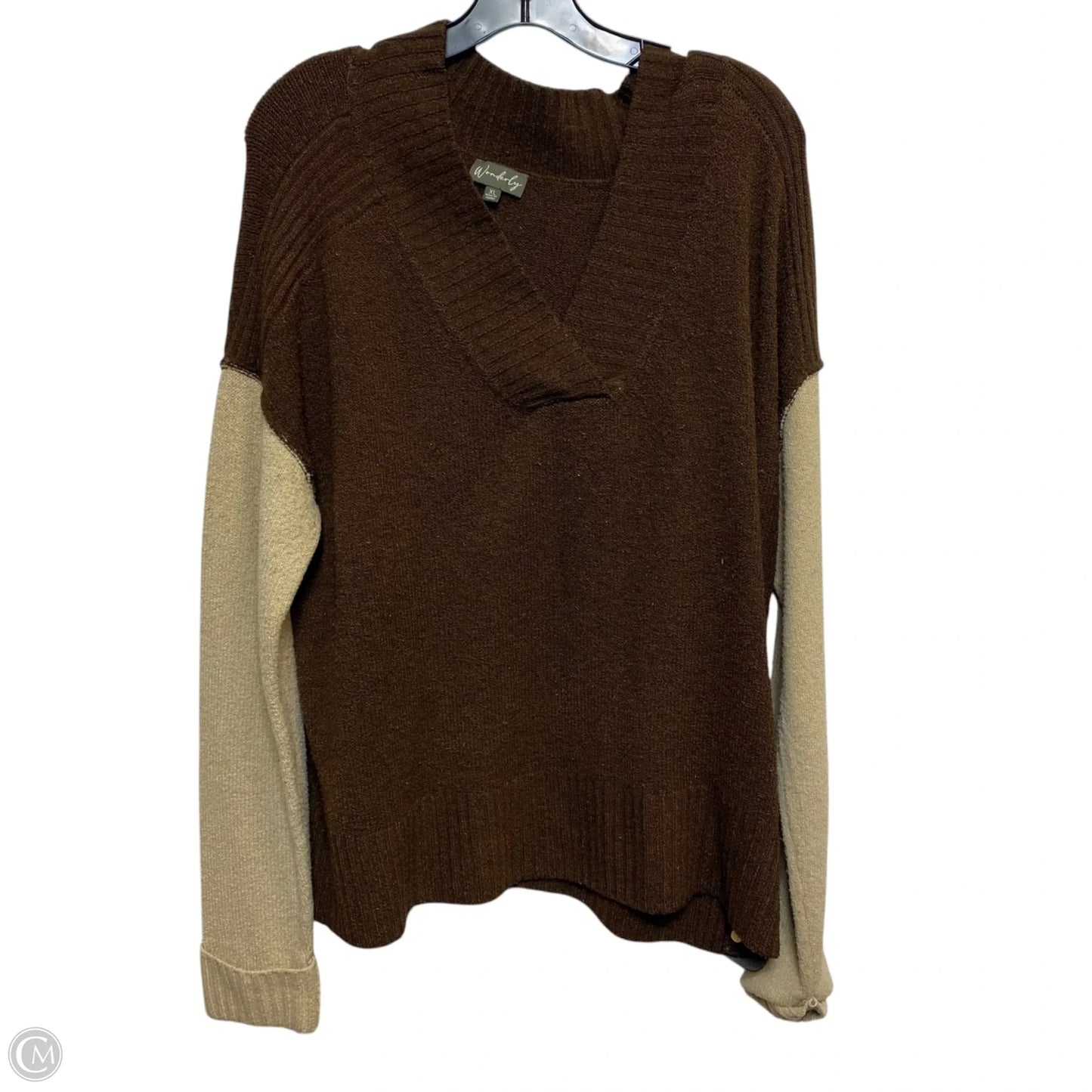 Sweater By Wonderly In Brown, Size: Xl
