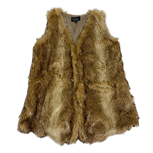 Vest Faux Fur & Sherpa By Tcec In Tan, Size: L