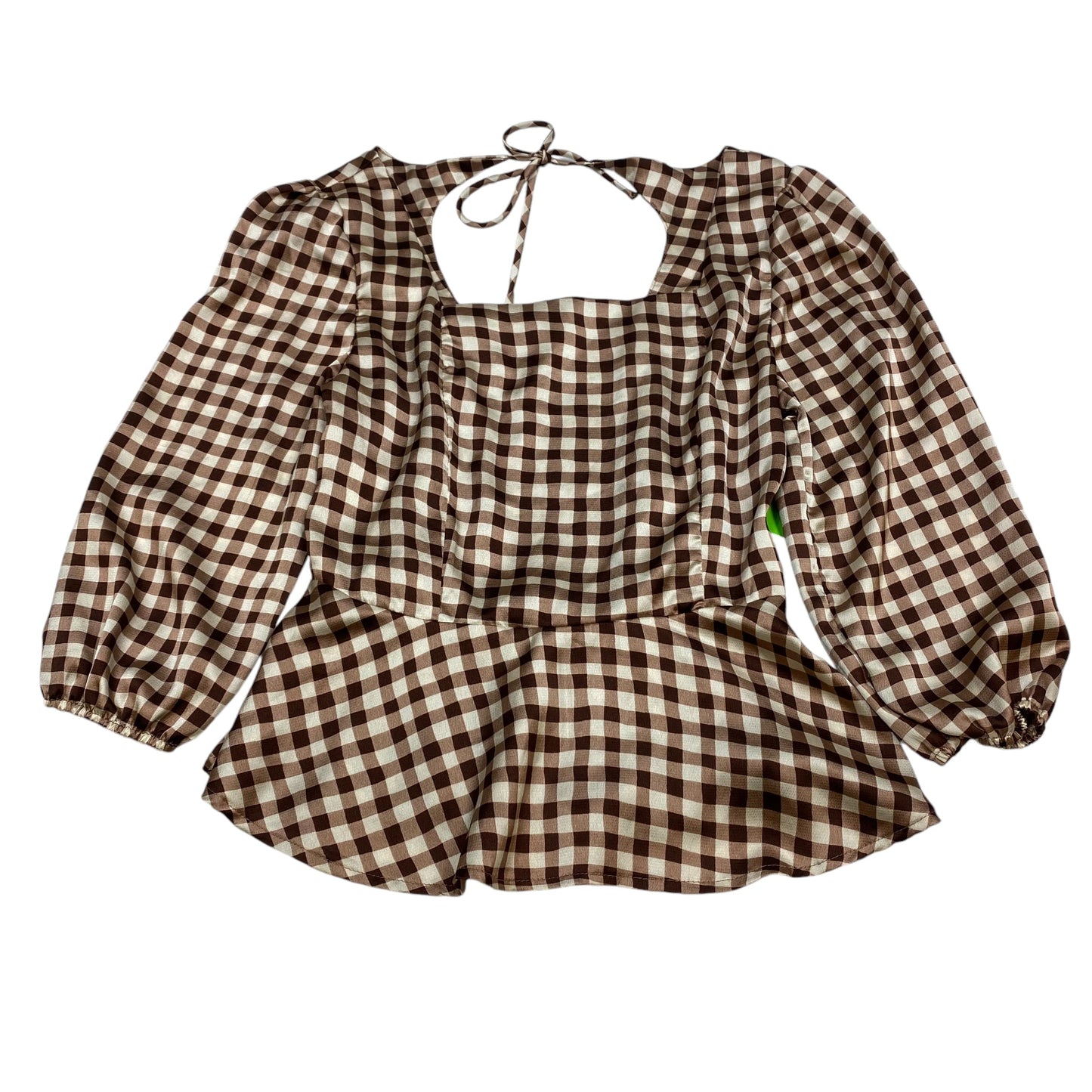 Top Long Sleeve By Monteau In Brown, Size: L