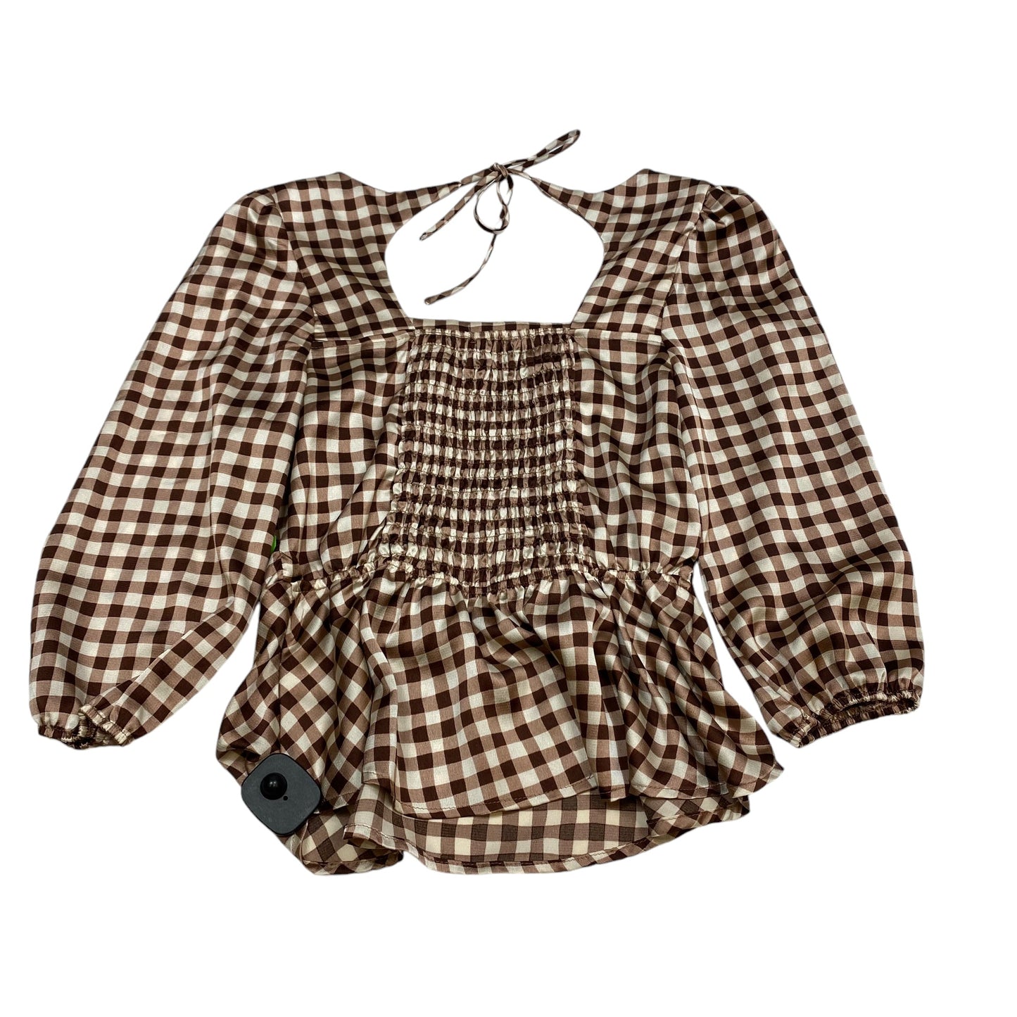 Top Long Sleeve By Monteau In Brown, Size: L