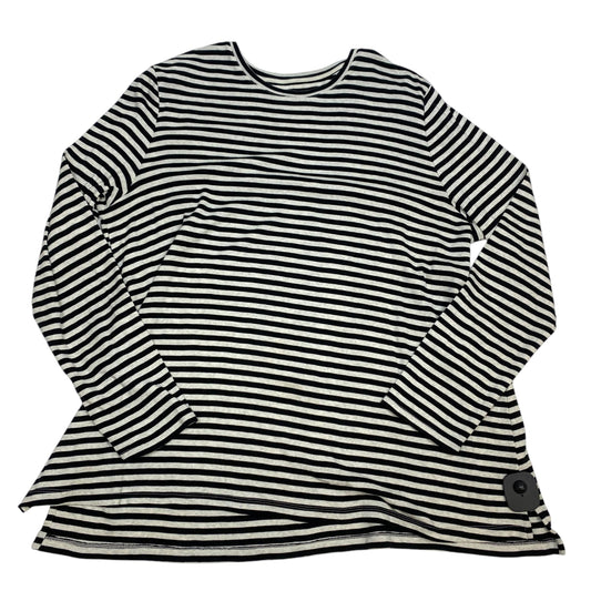 Top Long Sleeve By J. Jill In Black & White, Size: Xl