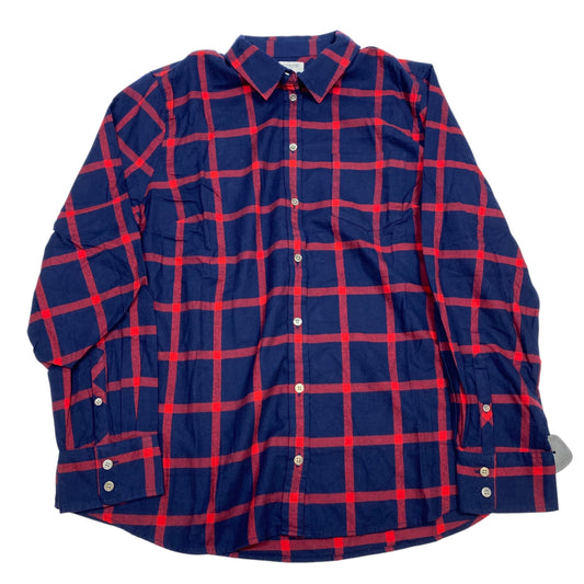 Top Long Sleeve By J. Crew In Blue & Red, Size: Xl