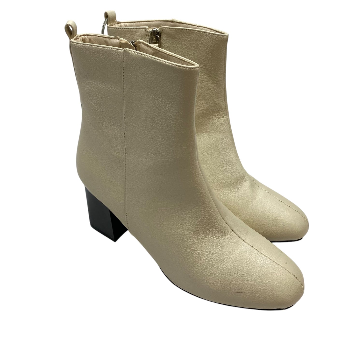 Boots Ankle Heels By Cato In Cream, Size: 9