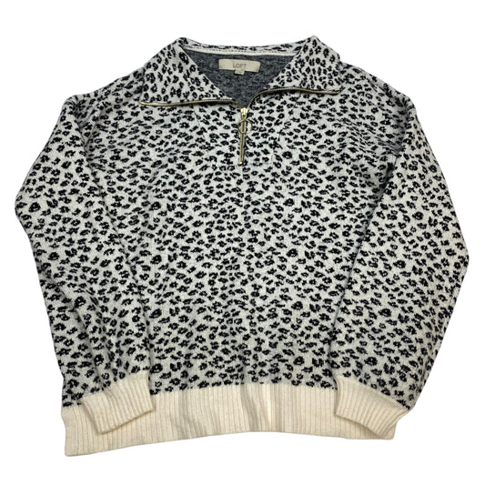 Sweater By Loft In Black & Cream, Size: M