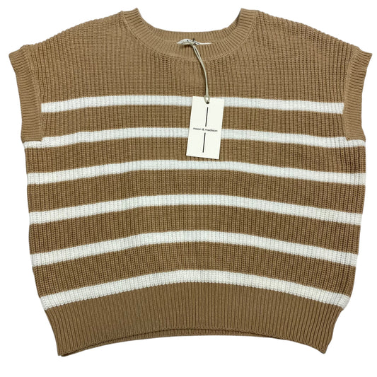 Sweater Short Sleeve By Moon & Madison In Tan, Size: M