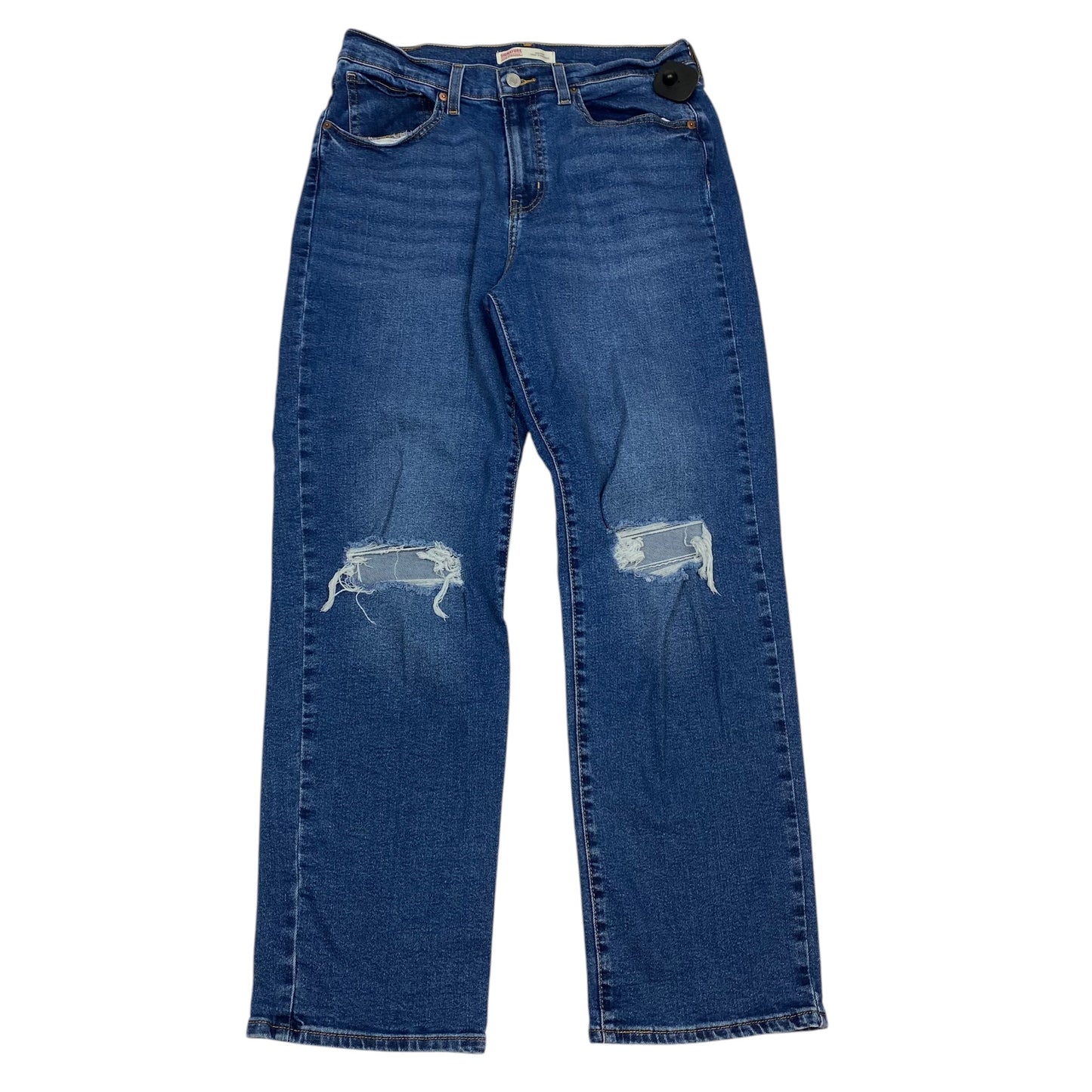 Jeans Straight By Levis In Blue Denim, Size: 10