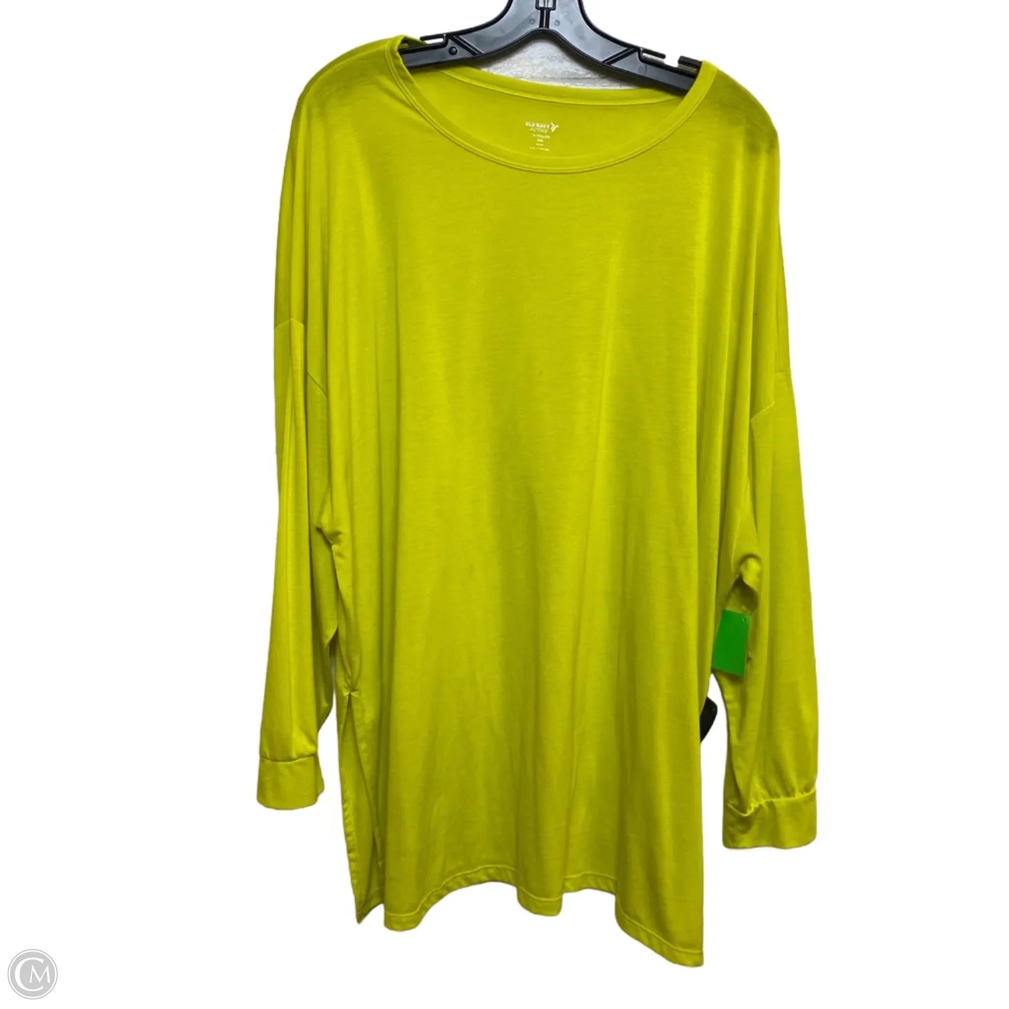 Athletic Top Long Sleeve Crewneck By Old Navy In Yellow, Size: Xxl