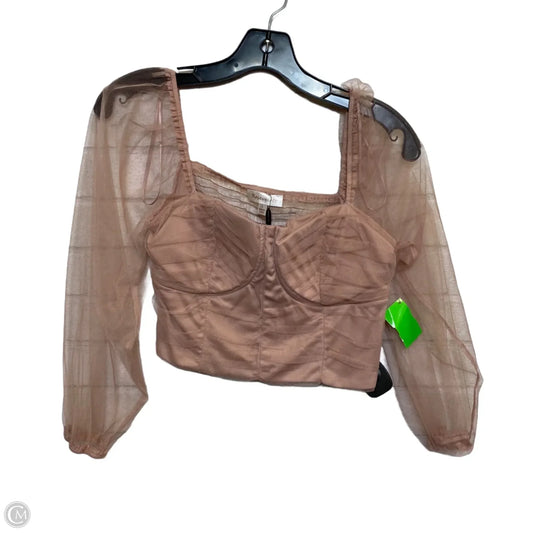 Top Long Sleeve By Rosevelvet In Pink, Size: L