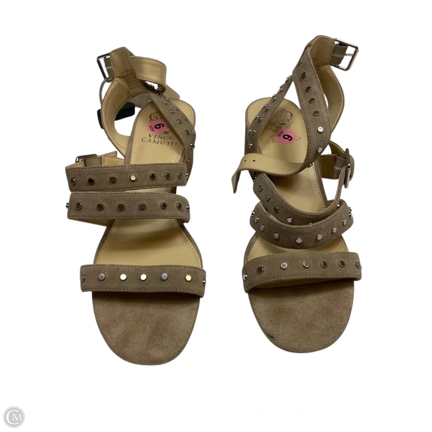 Sandals Heels Block By Vince Camuto In Tan, Size: 9