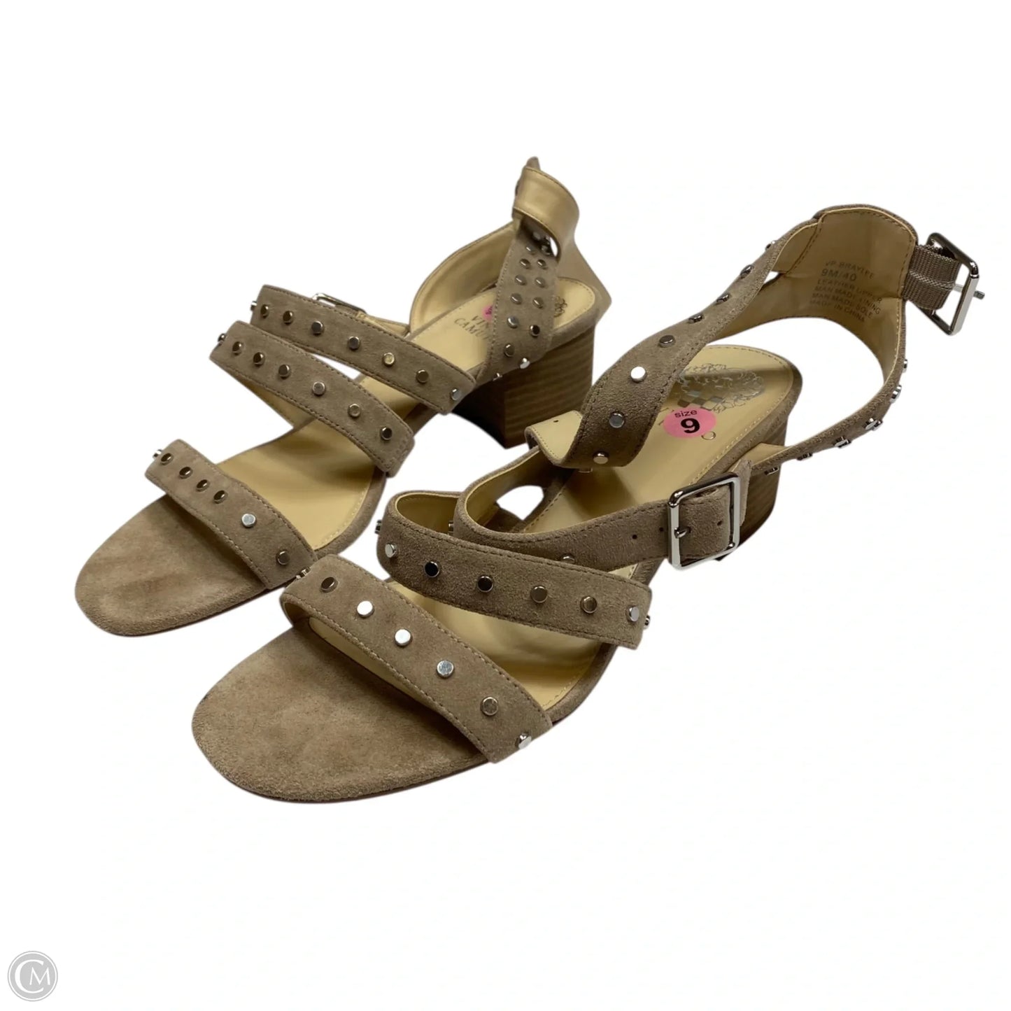 Sandals Heels Block By Vince Camuto In Tan, Size: 9