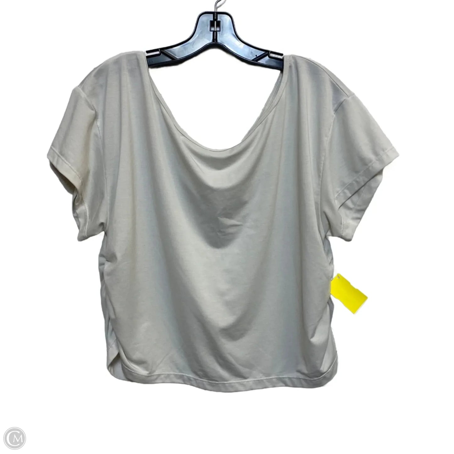 Athletic Top Short Sleeve By Vitality In Cream, Size: Xl