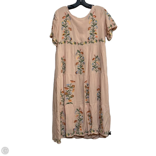 Dress Casual Midi By Orange Creek In Peach, Size: L