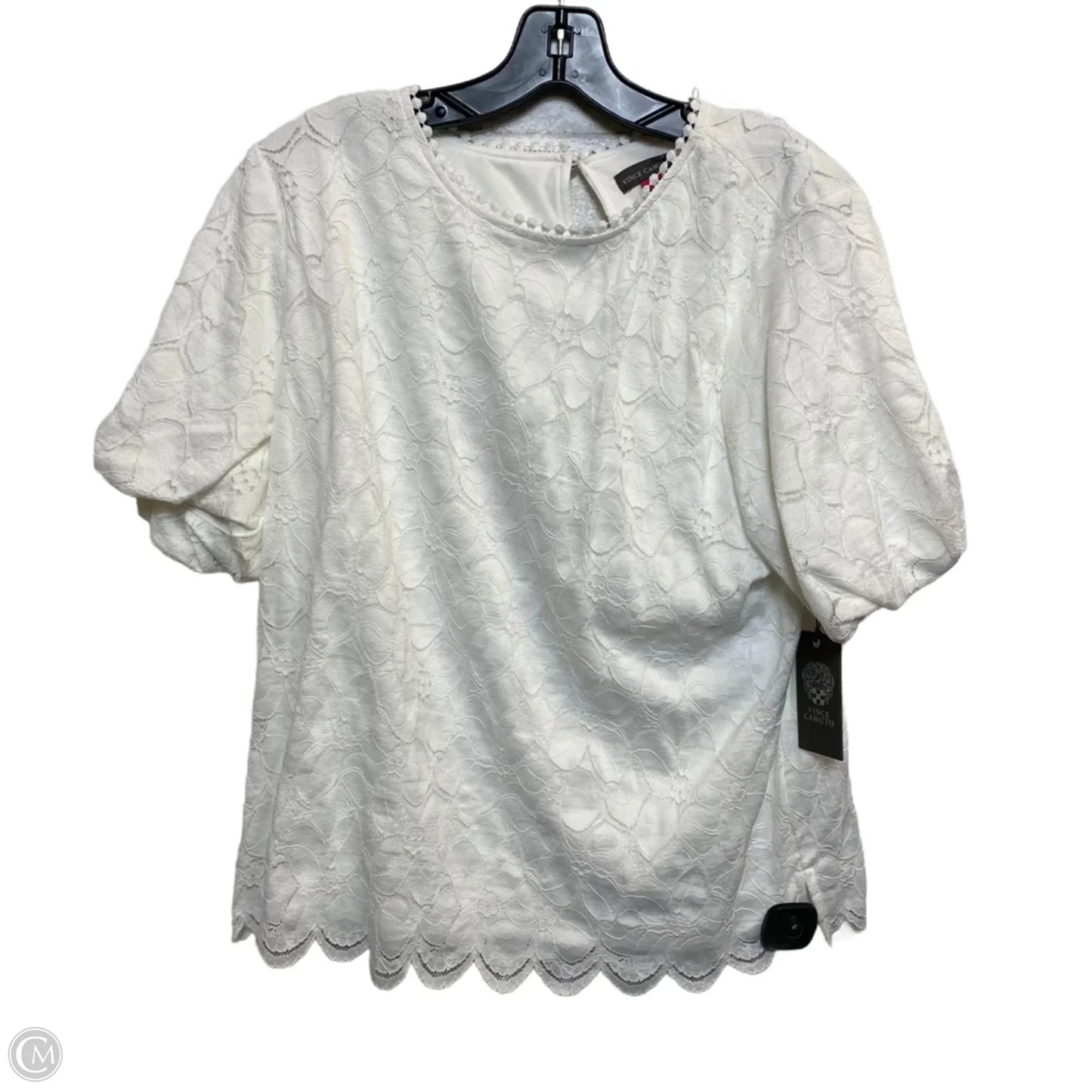 Top Short Sleeve By Vince Camuto In White, Size: L