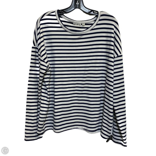 Top Long Sleeve By Wonderly In Blue & White, Size: Xl