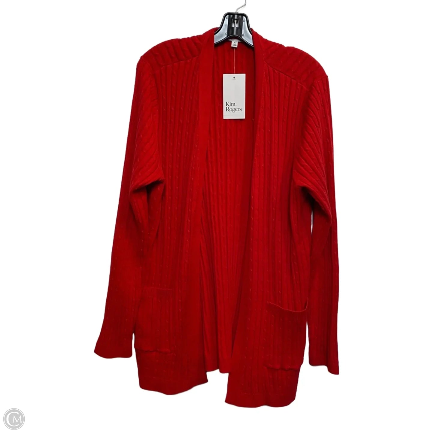 Sweater Cardigan By Kim Rogers In Red, Size: Xl