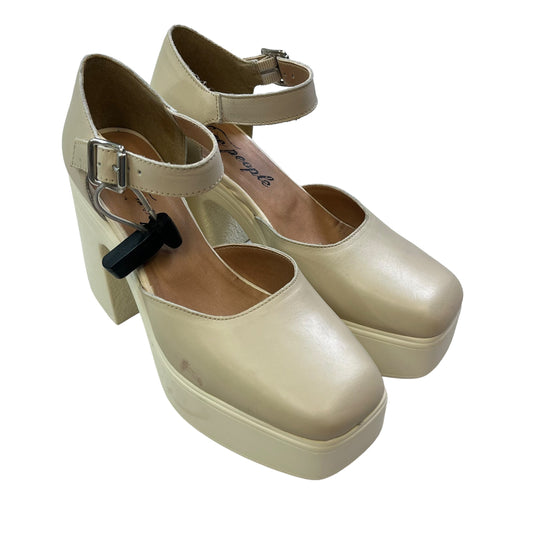 Cream Shoes Heels Platform Free People, Size 6.5