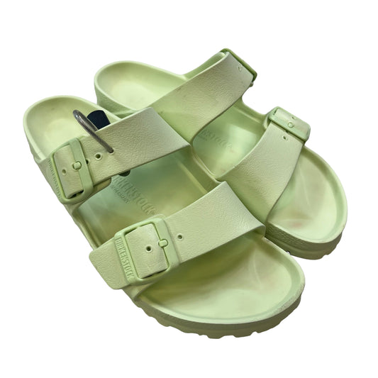 Green Sandals Flats Birkenstock, Size 8