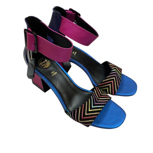 Blue Sandals Heels Block EXE, Size 9.5
