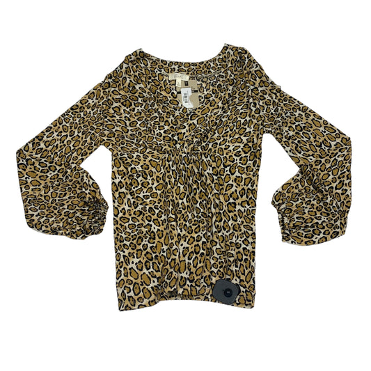 Animal Print Top Long Sleeve Clothes Mentor, Size S