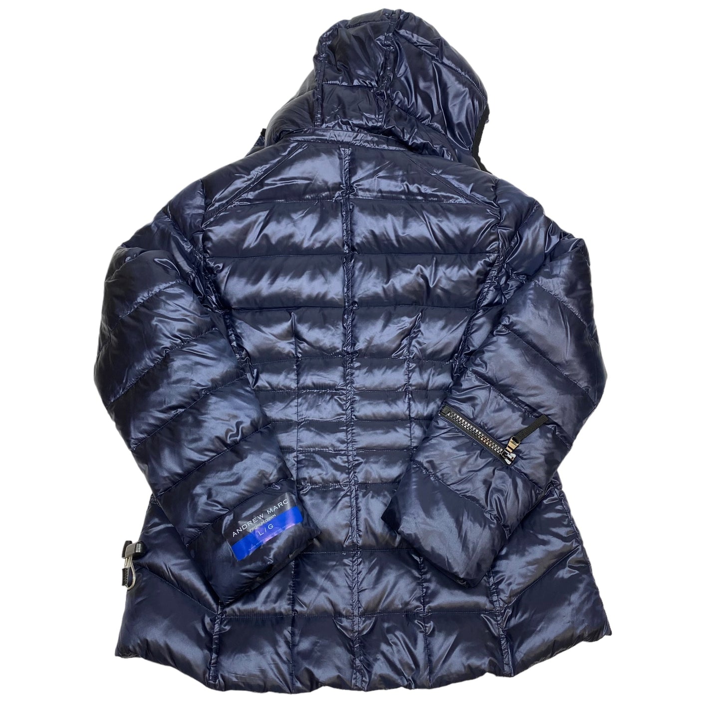 Jacket Puffer & Quilted By Andrew Marc In Blue, Size: L