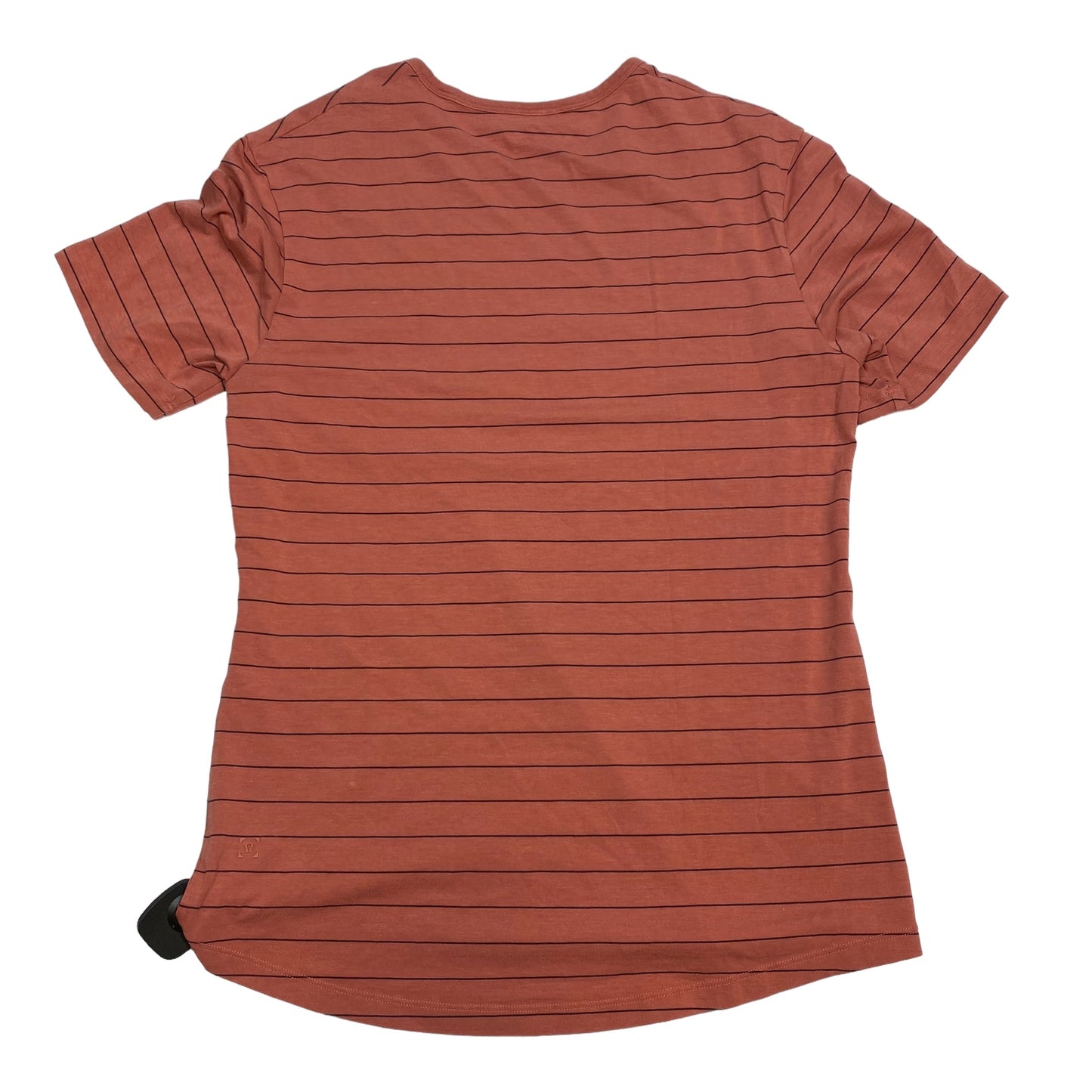 Athletic Top Short Sleeve By Lululemon In Orange, Size: L