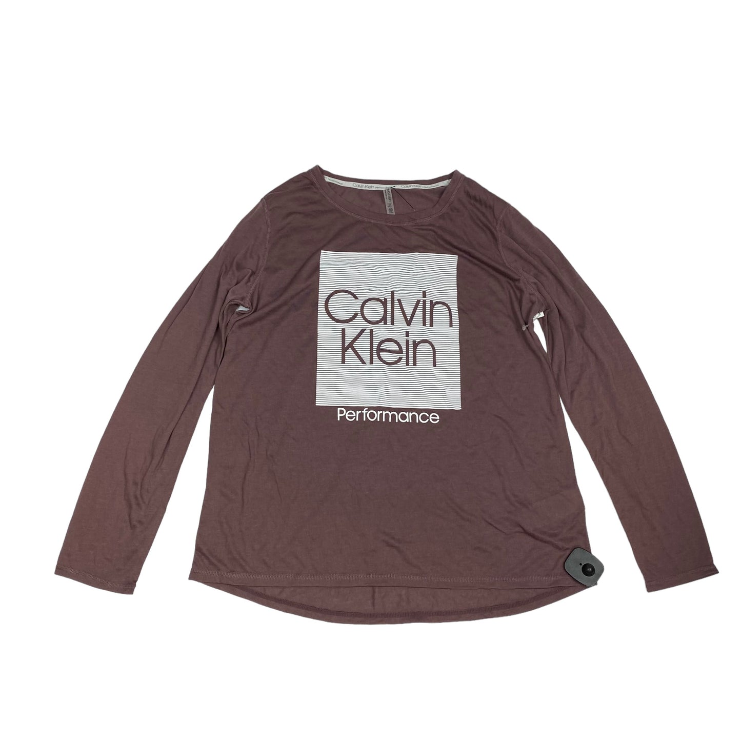 Athletic Top Long Sleeve Crewneck By Calvin Klein Performance In Purple, Size: L