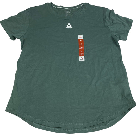 Athletic Top Short Sleeve By Reebok In Green, Size: M