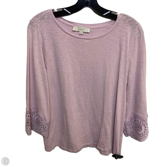 Top 3/4 Sleeve By Loft In Pink, Size: M
