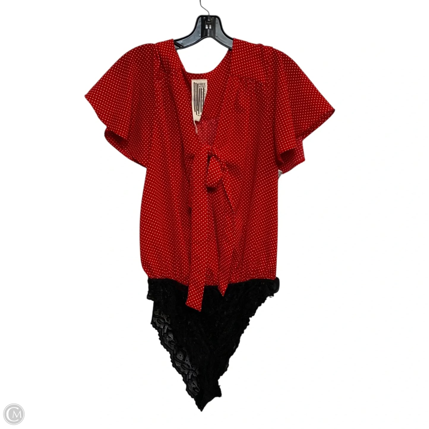Bodysuit By Free People In Black & Red, Size: M