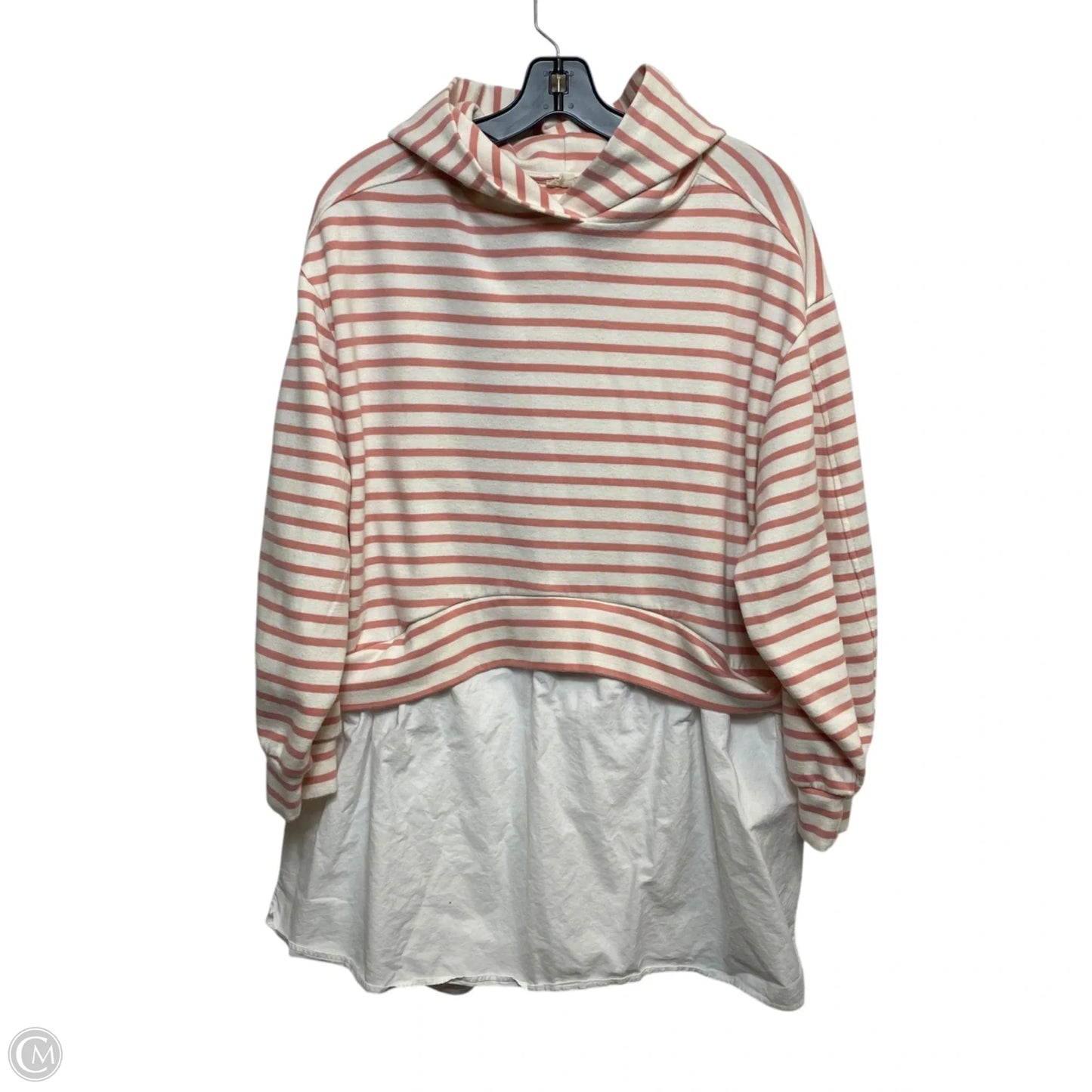 Sweatshirt Hoodie By Pilcro In Pink & White, Size: S