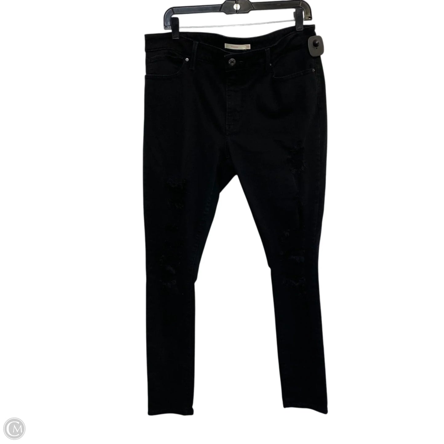 Jeans Skinny By Levis In Black Denim, Size: 16
