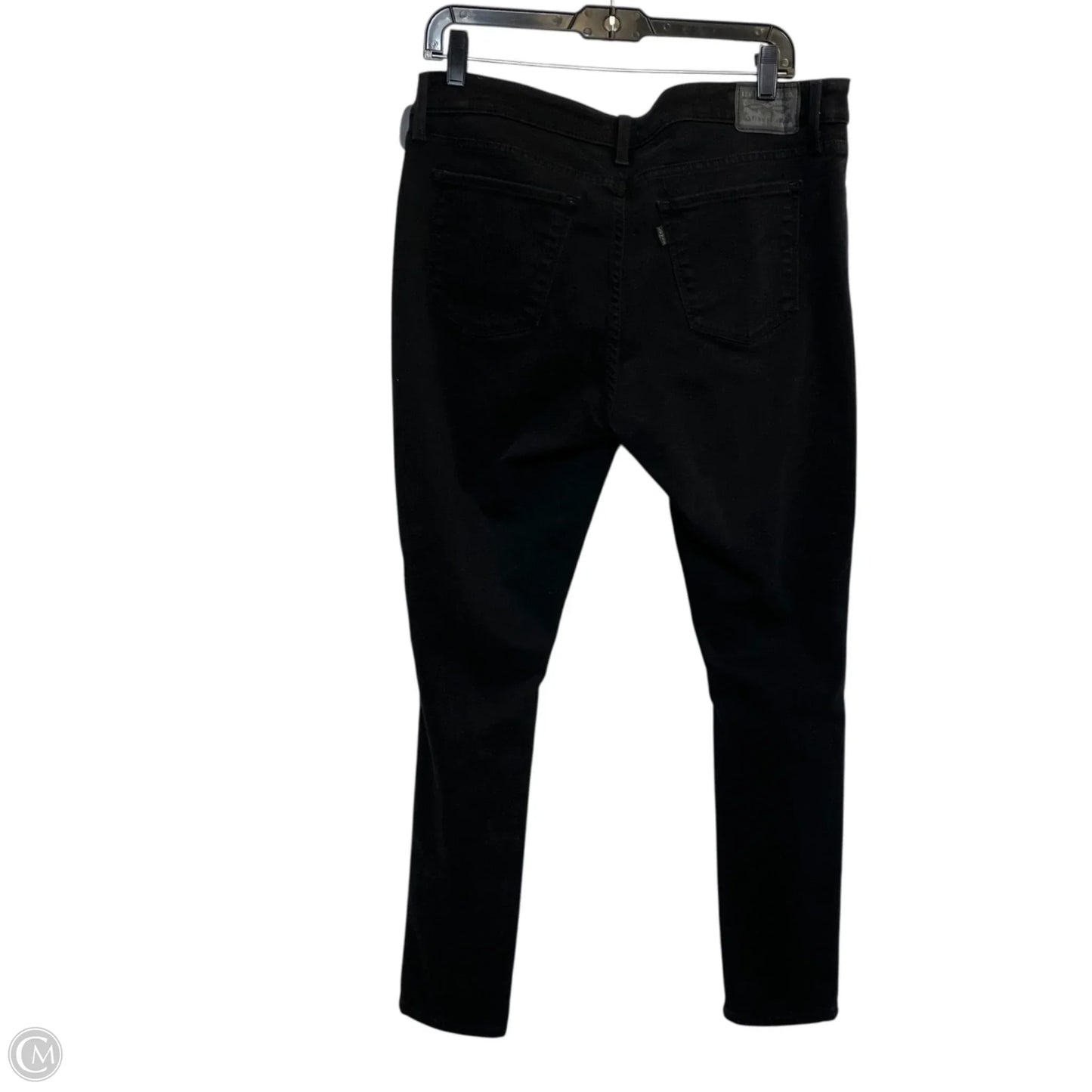 Jeans Skinny By Levis In Black Denim, Size: 16