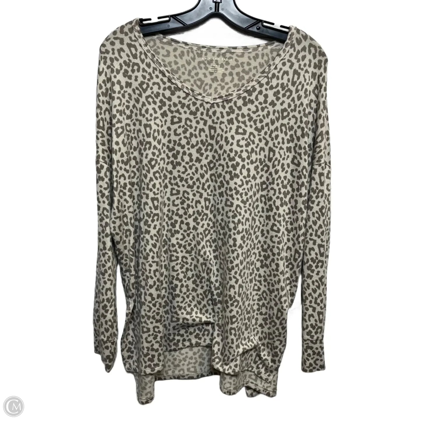 Top Long Sleeve By American Eagle In Brown, Size: M