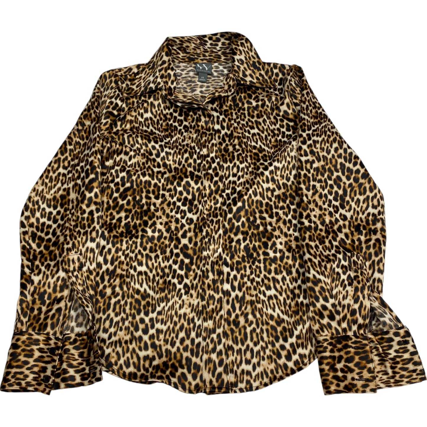 Blouse Long Sleeve By Worthington In Animal Print, Size: Xs