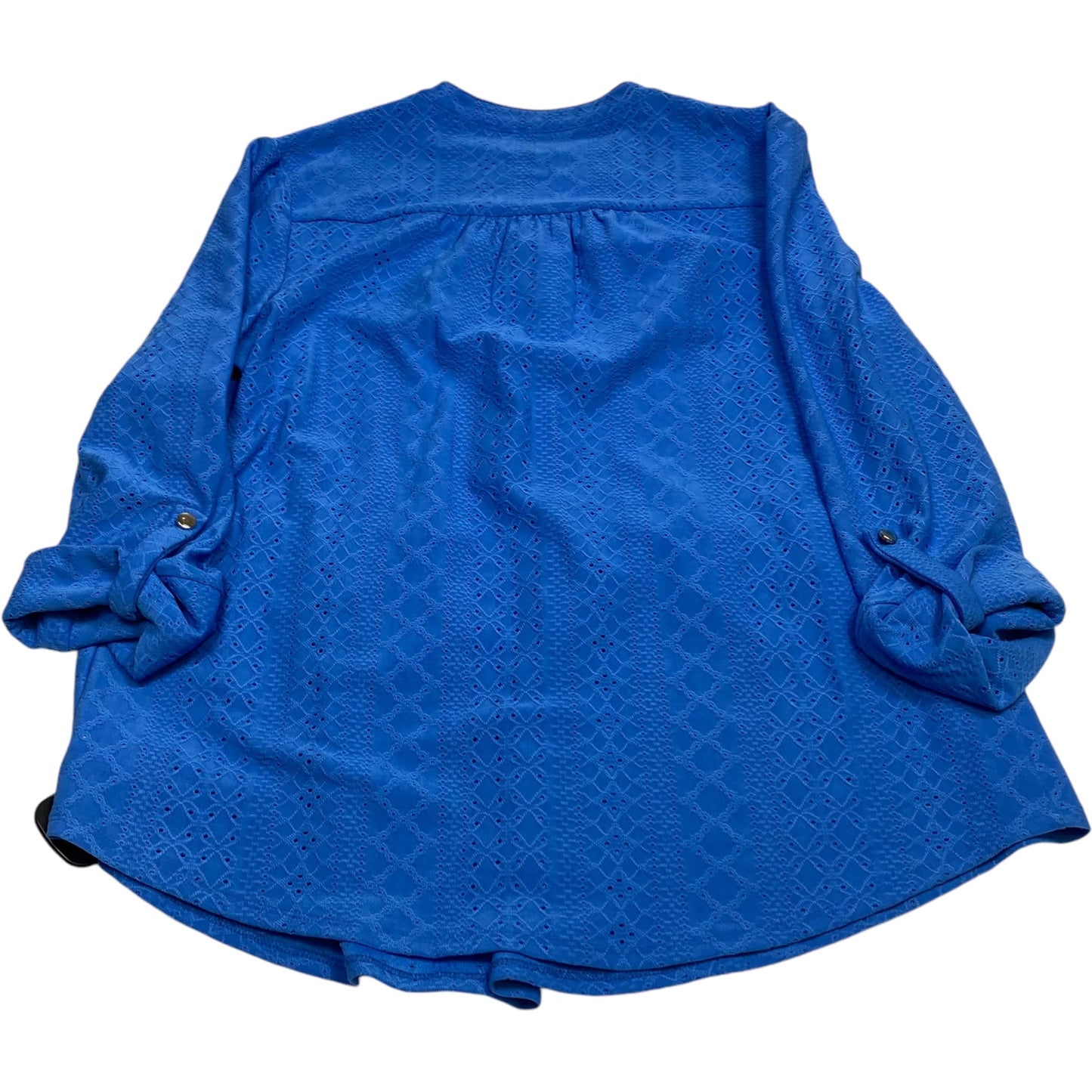 Top Long Sleeve By Kim Rogers In Blue, Size: S