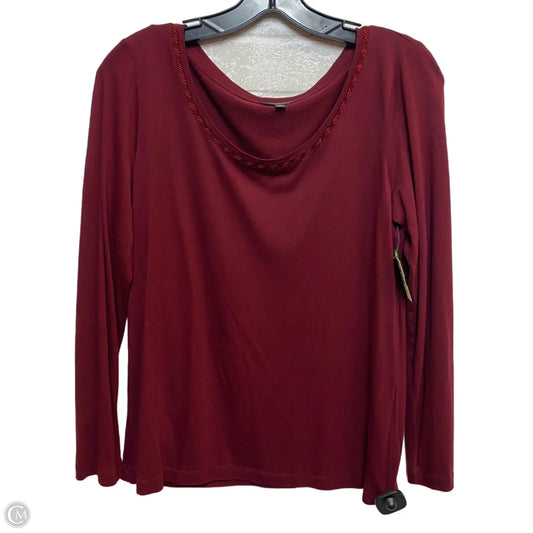 Top Long Sleeve By Talbots In Red, Size: Mp