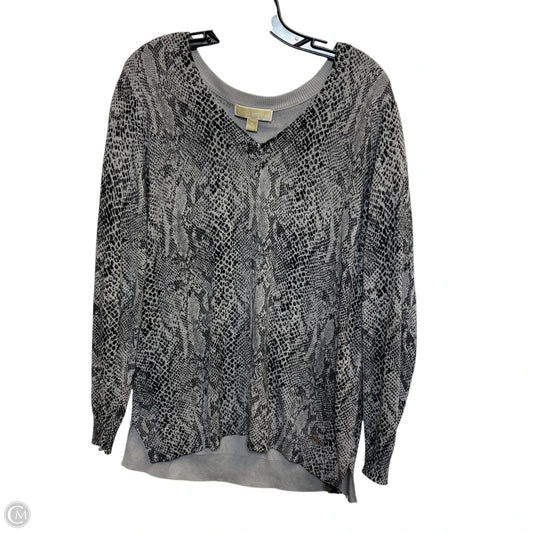 Top Long Sleeve By Michael By Michael Kors In Black & Grey, Size: Xl