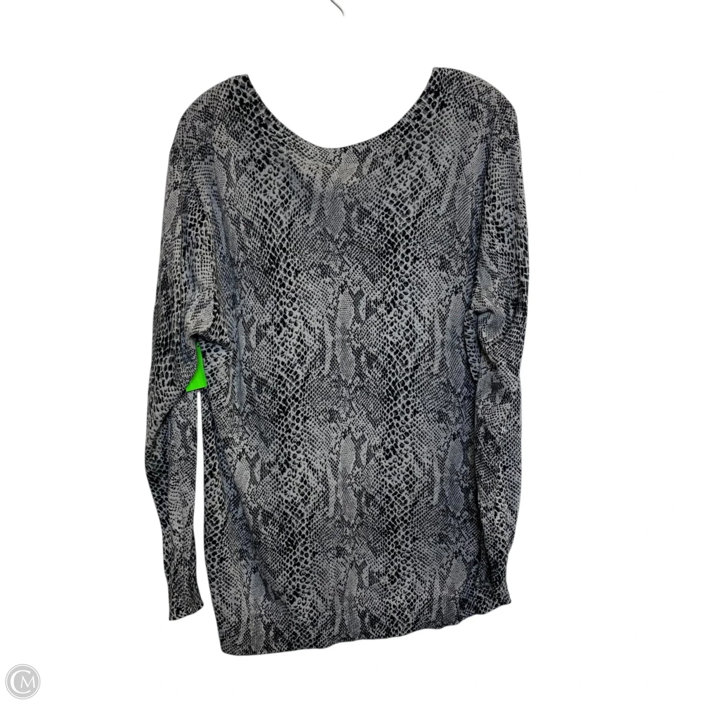 Top Long Sleeve By Michael By Michael Kors In Black & Grey, Size: Xl